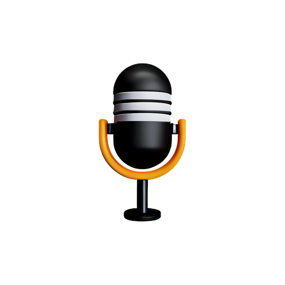 microphone 3d rendering icon illustration png