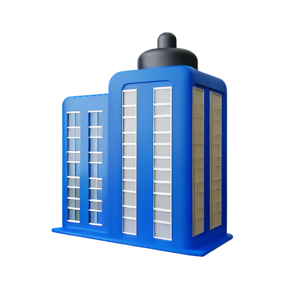 building 3d rendering icon illustration png