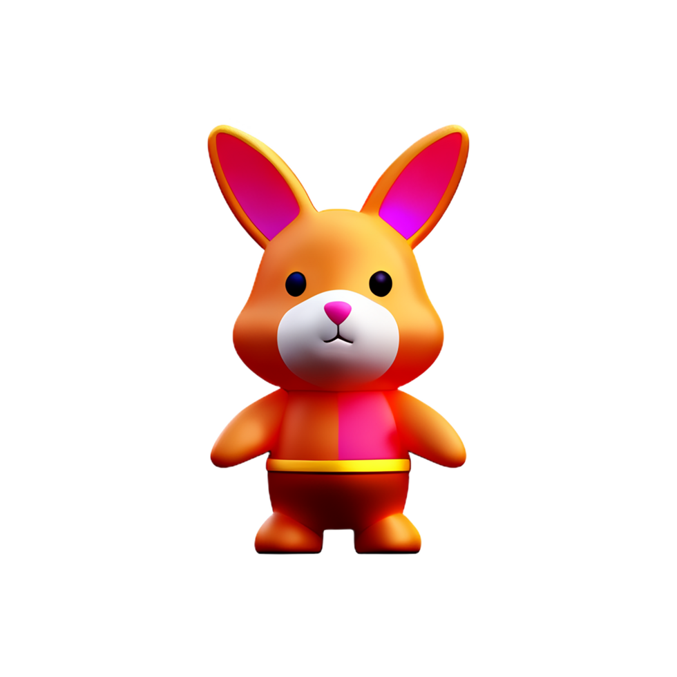 chinese new year icon cute rabbit character 3d render png