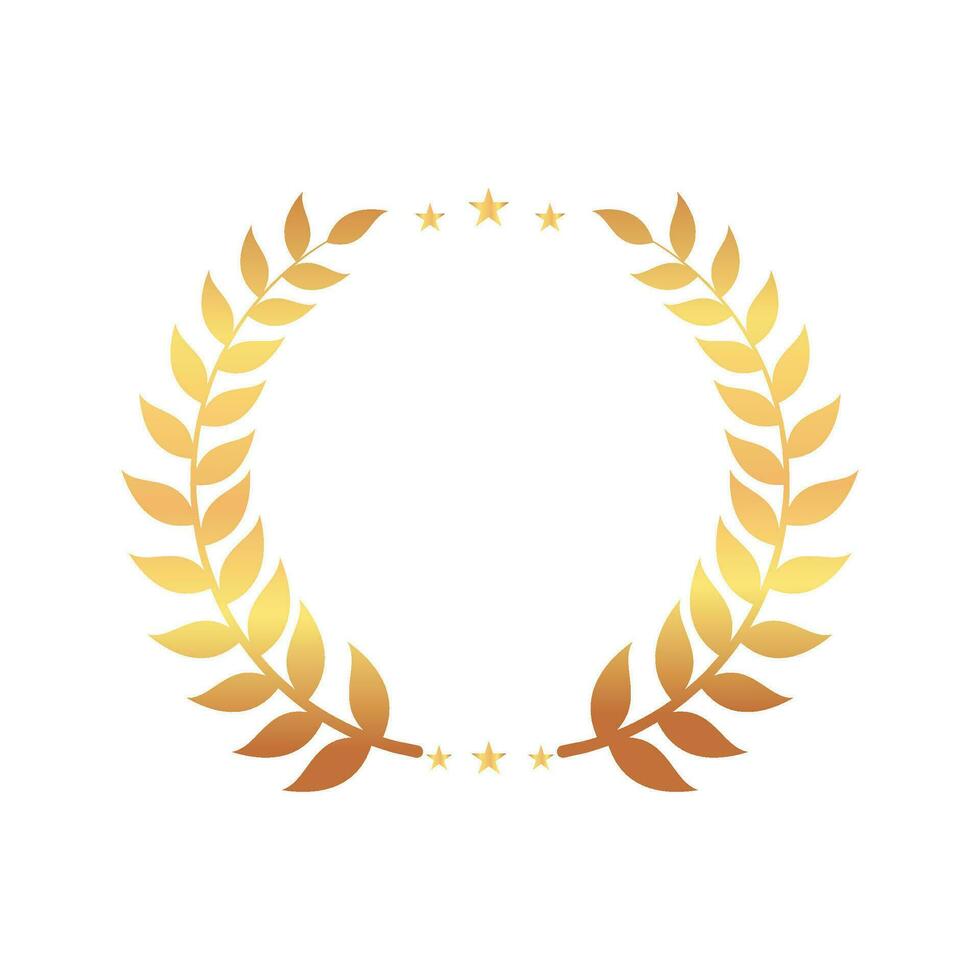 Vector wheat leaves award circle gold gradient