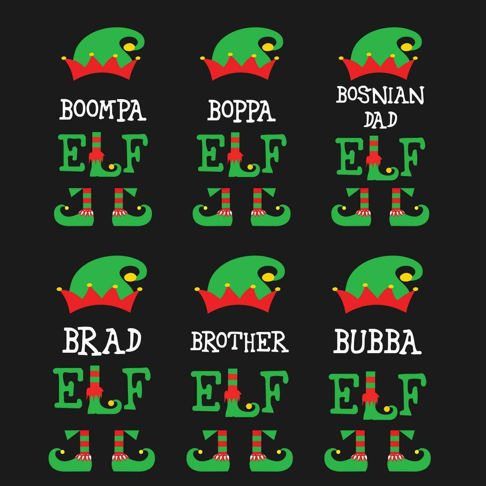 Bubba Elf Funny Family Christmas Party Elf Gift T-shirt vector