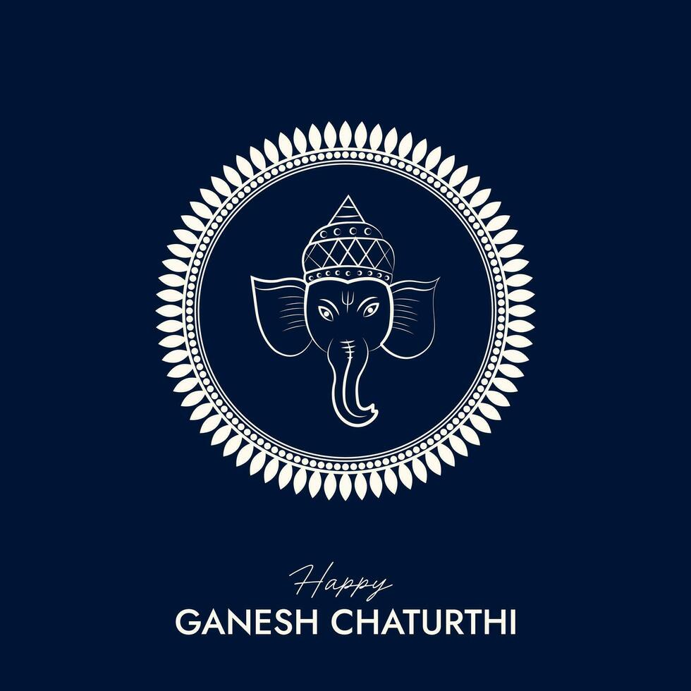 Lord Ganpati illustration for Ganesh Chaturthi festival Social Media Post vector