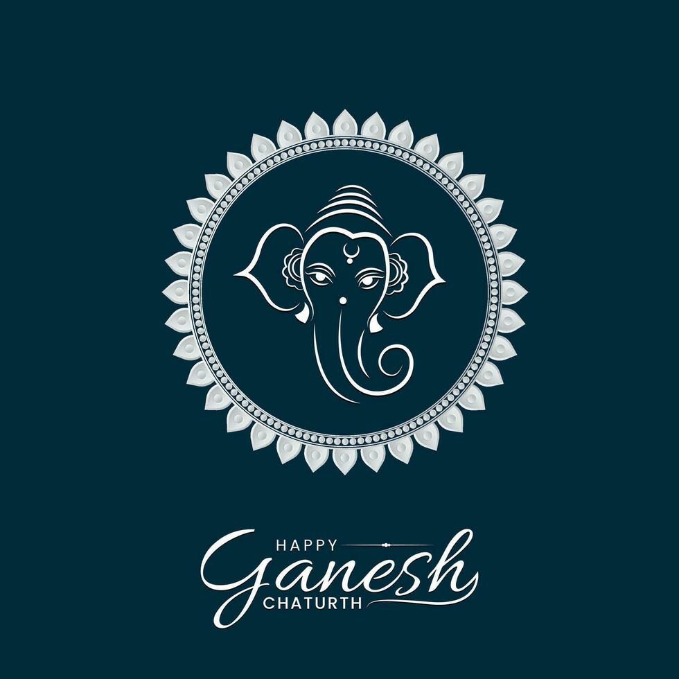 Lord Ganpati illustration for Ganesh Chaturthi festival Social Media Post vector