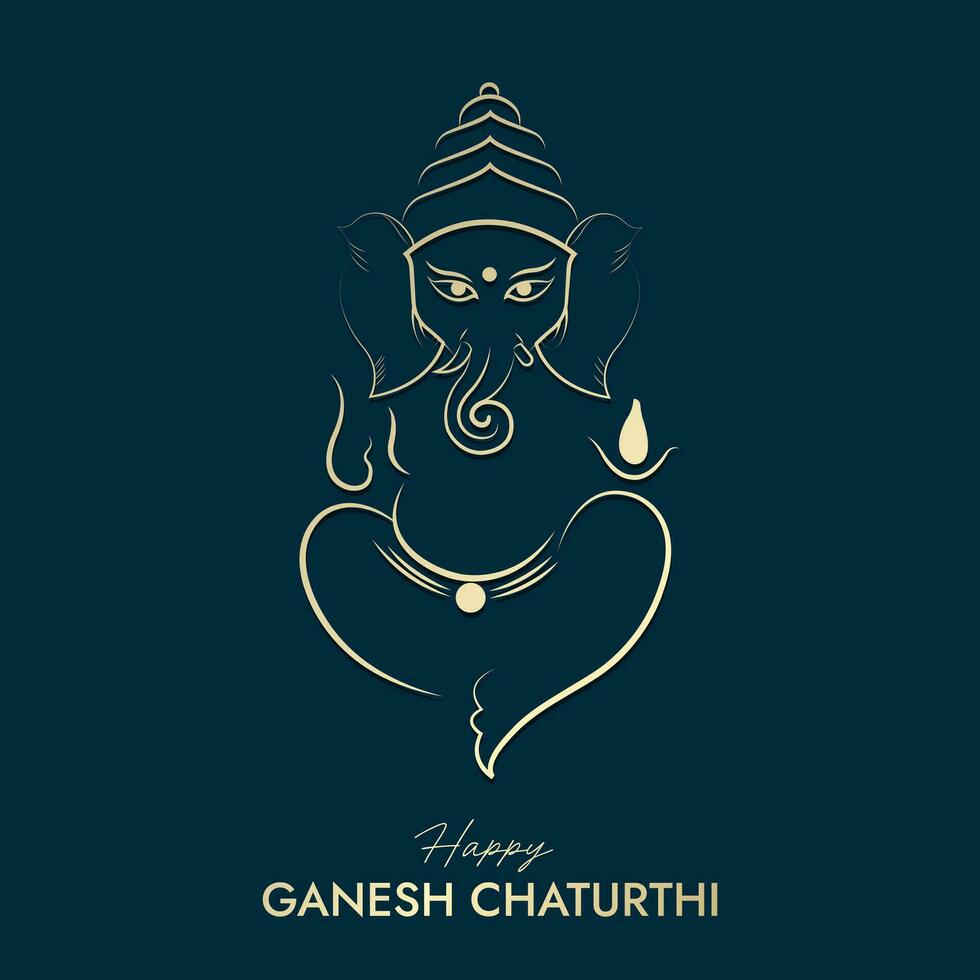 Lord Ganpati illustration for Ganesh Chaturthi festival Social Media Post vector