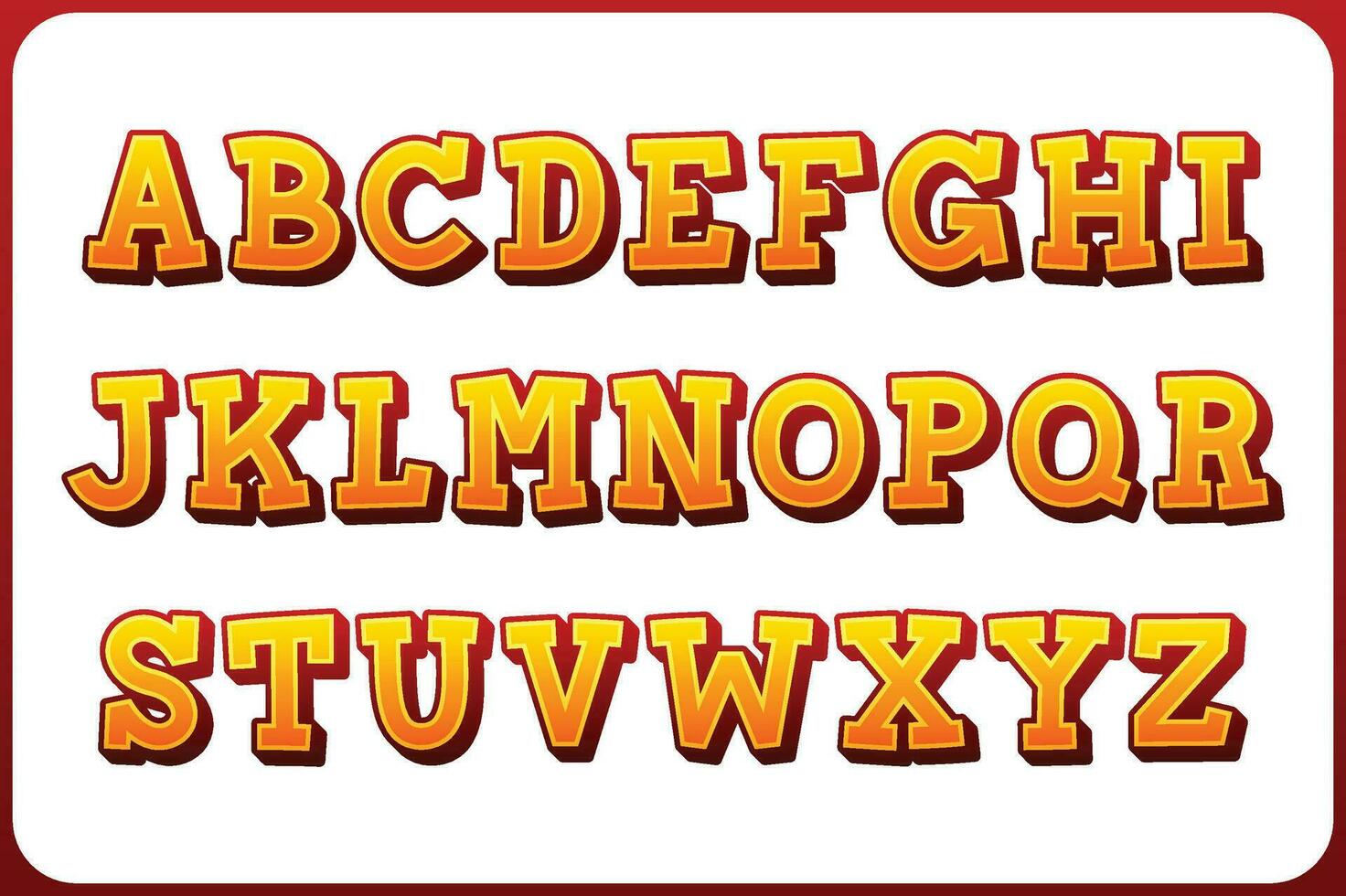 Versatile Collection of Sunset Alphabet Letters for Various Uses vector