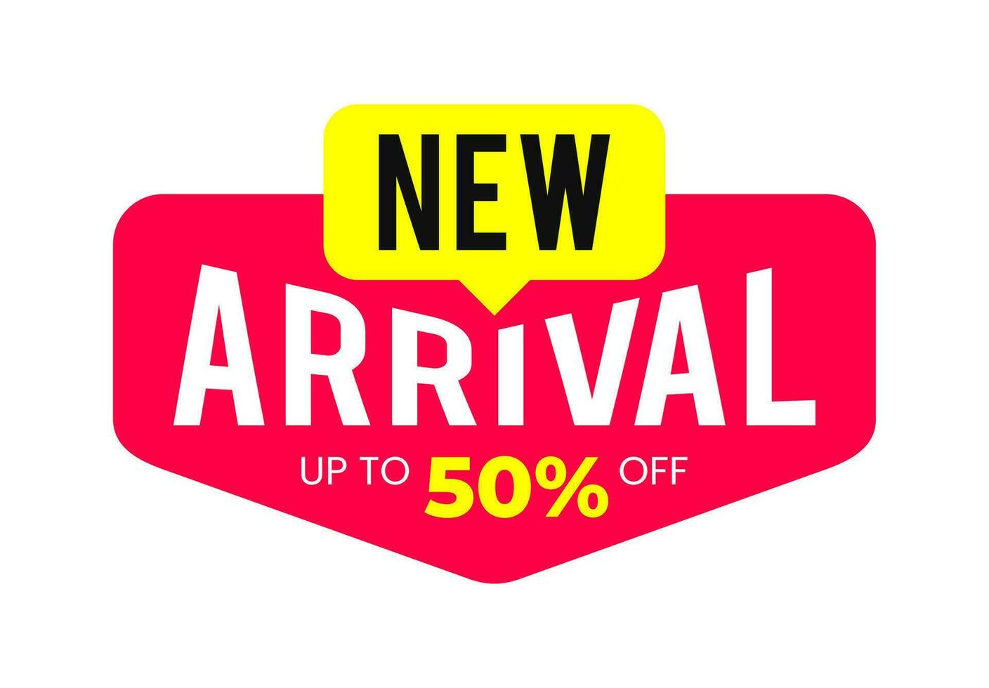 New Arrival vector label template design. For label, banner, sticker, icon, poster, product sign. Simple and modern vector illustration