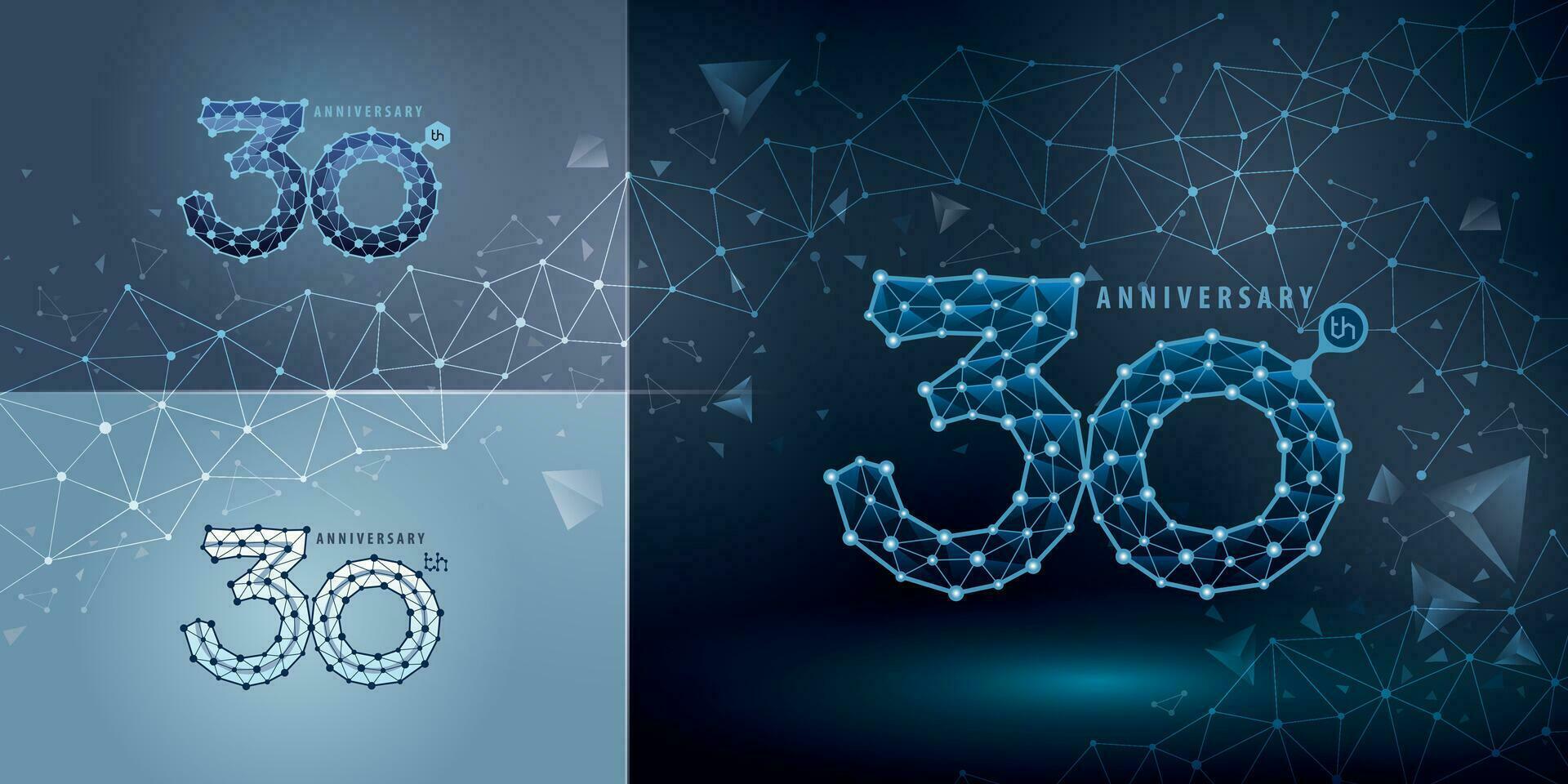 Set of 30th Anniversary logotype design, Thirty years Celebrating Anniversary Logo vector