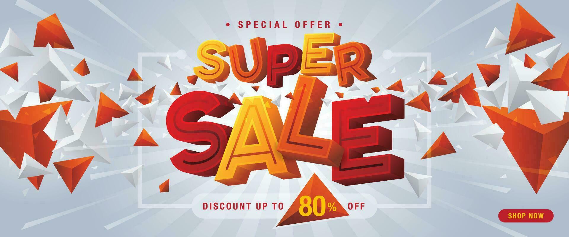 Super Sale Banner Template design special offer discount, Shopping banner vector