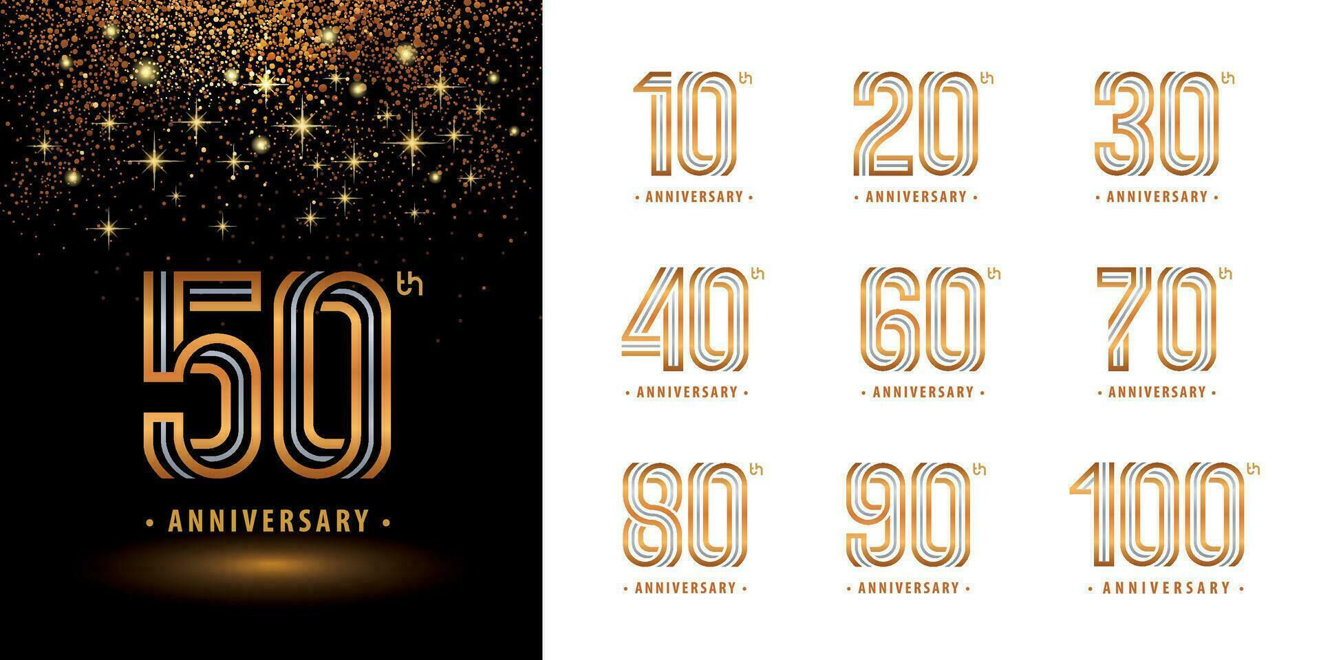 Set of Anniversary logotype design, Celebrate Anniversary Logo vector