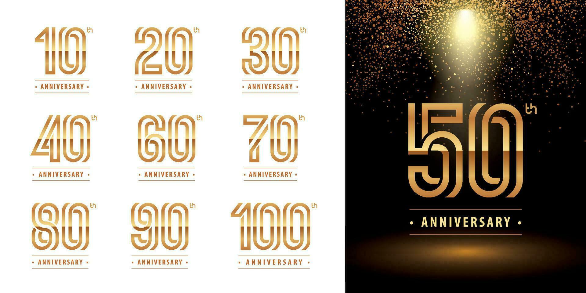 Set of Anniversary logotype design, Celebrate Anniversary Logo vector