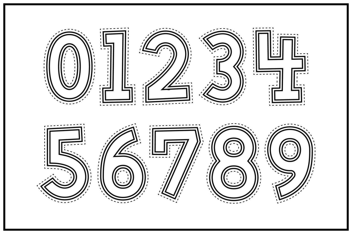 Versatile Collection of Paper Cutout Numbers for Various Uses vector