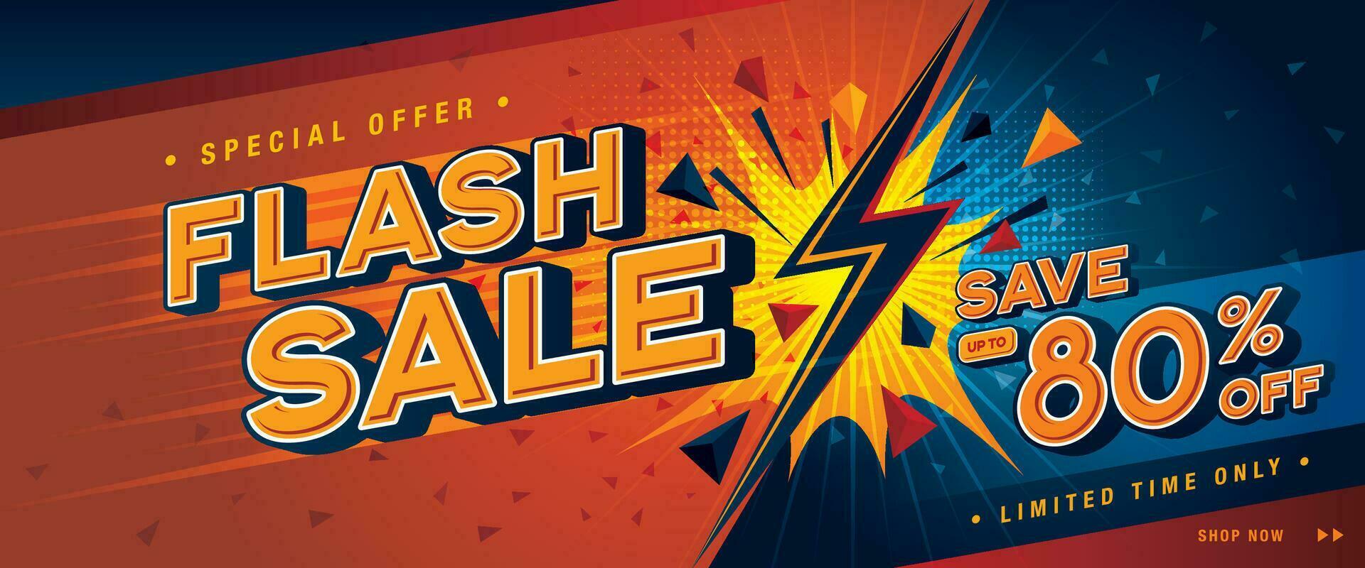 Flash Sale Banner Template design special offer discount, Shopping banner vector