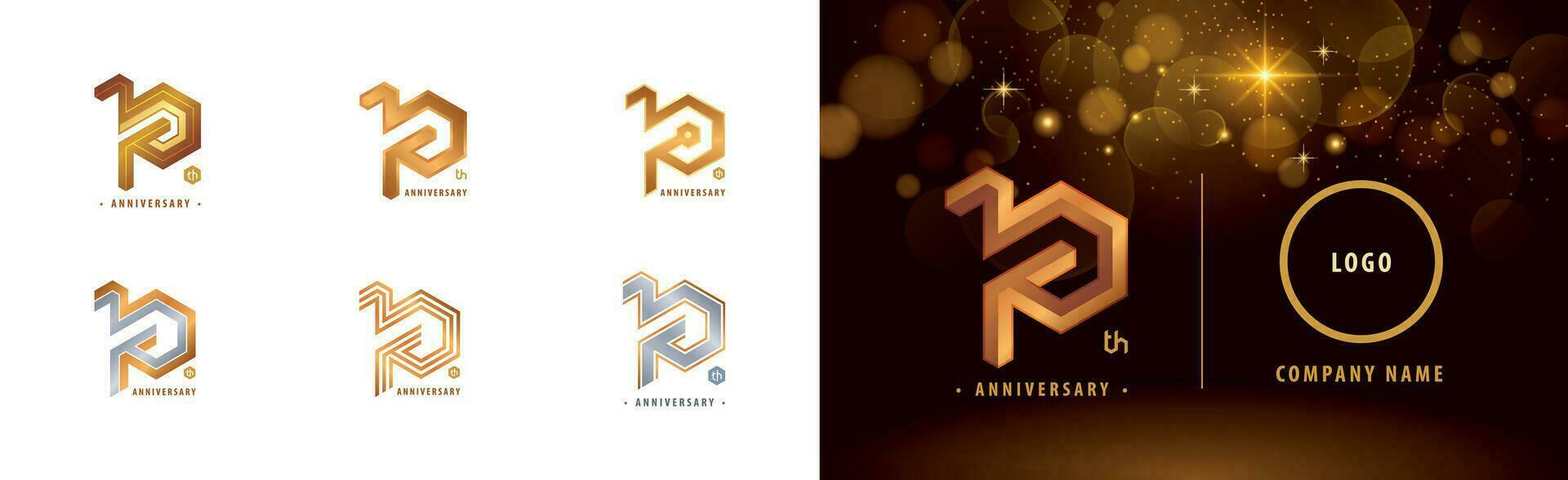 Set of 10th Anniversary logotype design, Ten years anniversary celebration vector