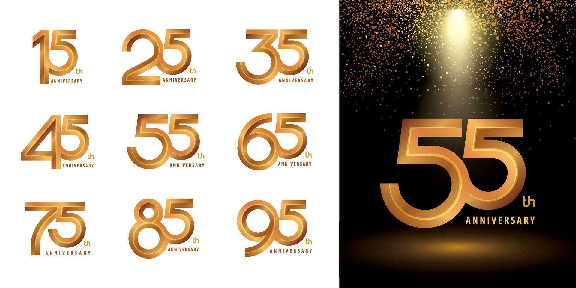 Set of Logo Anniversary logotype design, Celebrate Anniversary Logo vector