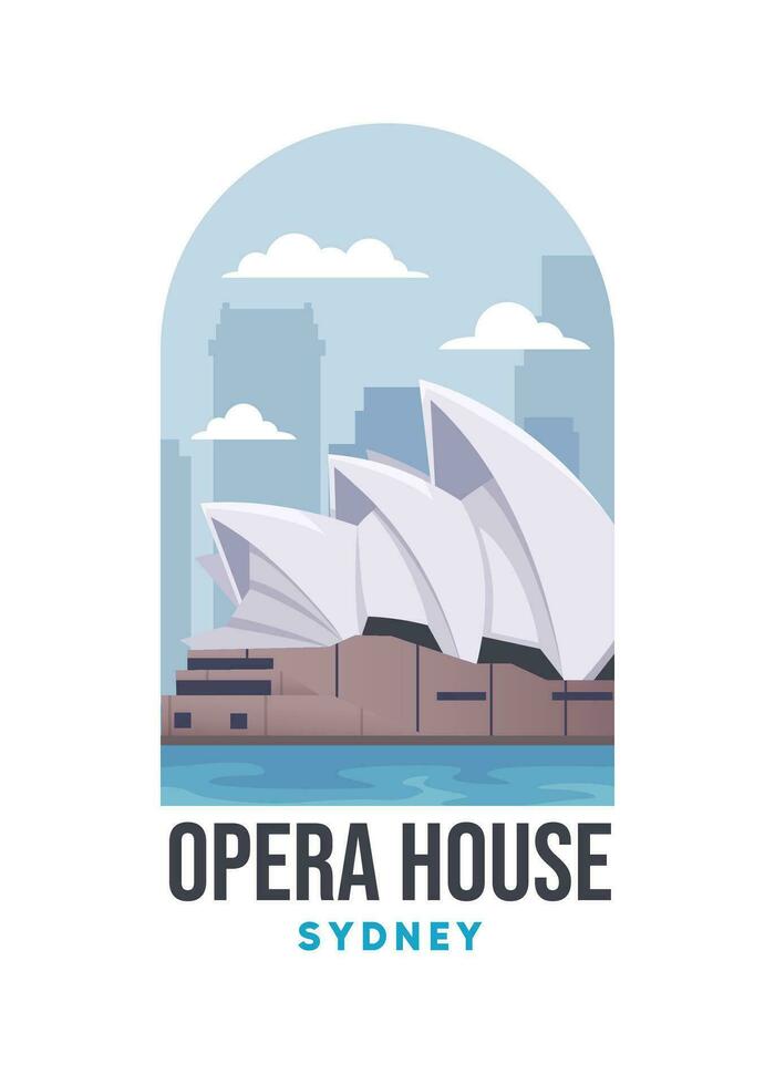 Welcome to Sydney. Flatcartoon vector building illustration. Vector eps 10