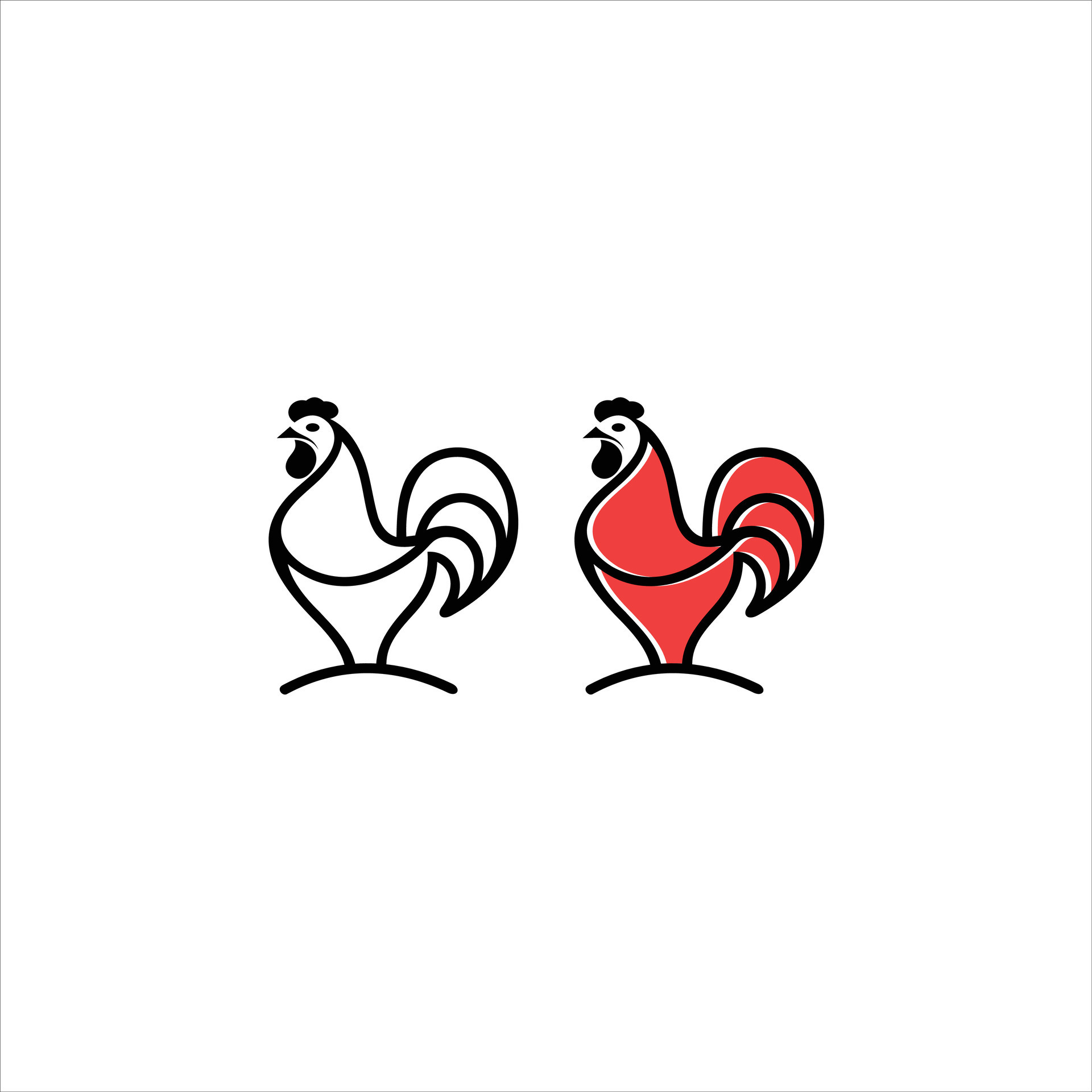 Cock symbol. Outline cock icon. Cock vector illustration for graphic ...