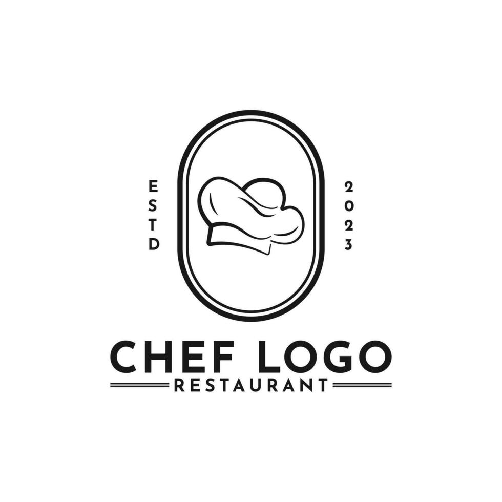 Chef and restaurant logo design vintage retro vector