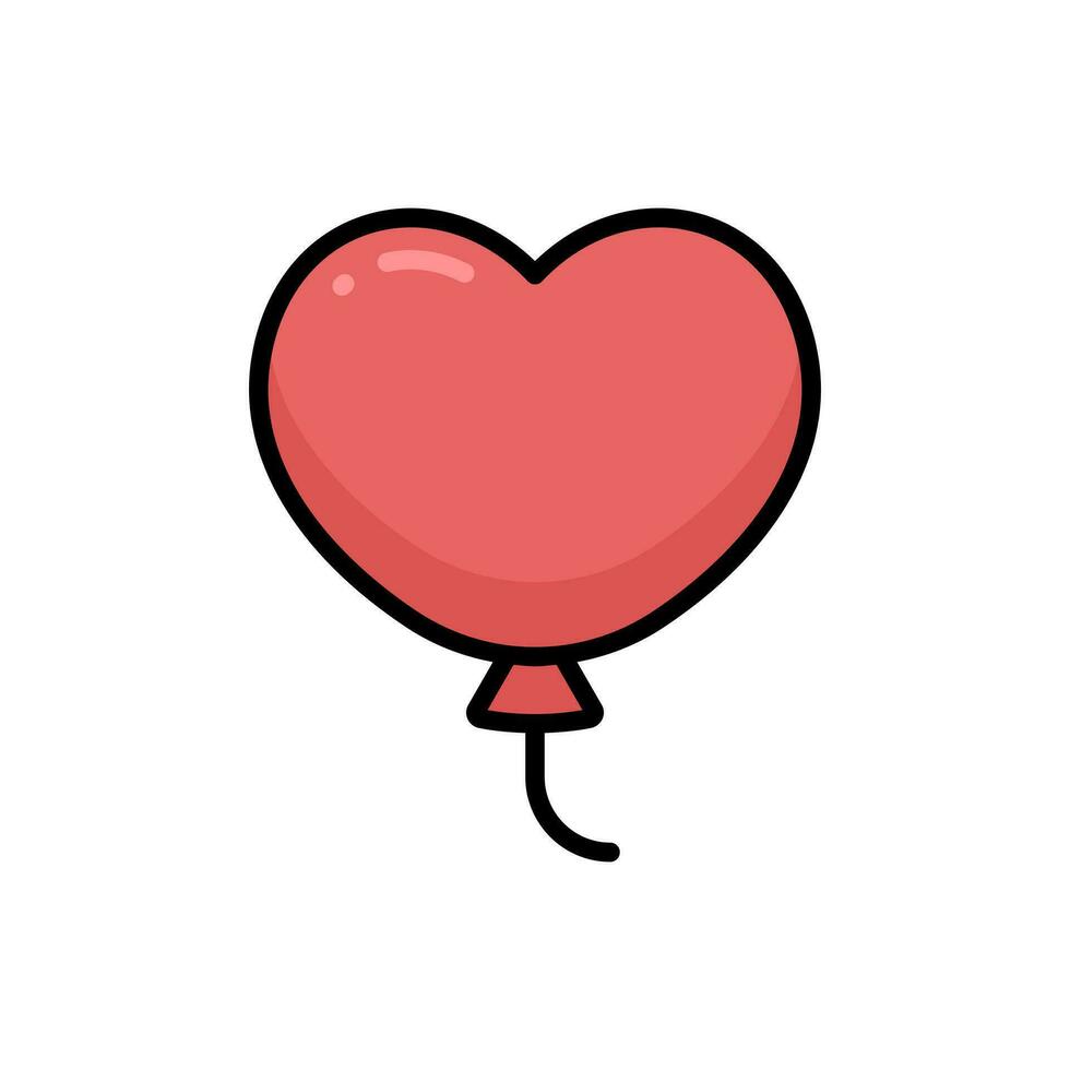 Cute Balloon Cartoon Vector Icon Illustration. Valentine Icon Concept Isolated Premium Vector. Flat Cartoon Style