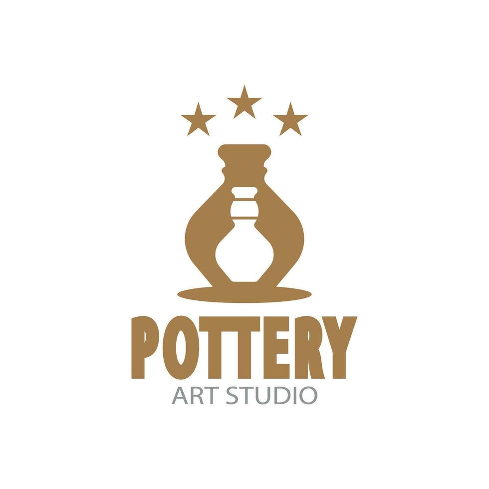 Pottery Art Studio Logo Vector Template Illustration