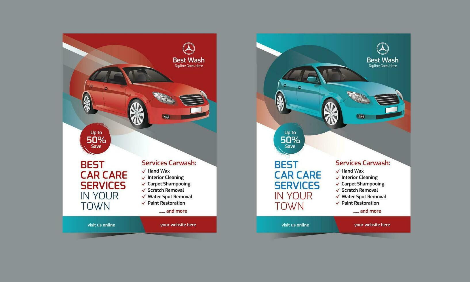 Car Wash and Car Service Flyer vector