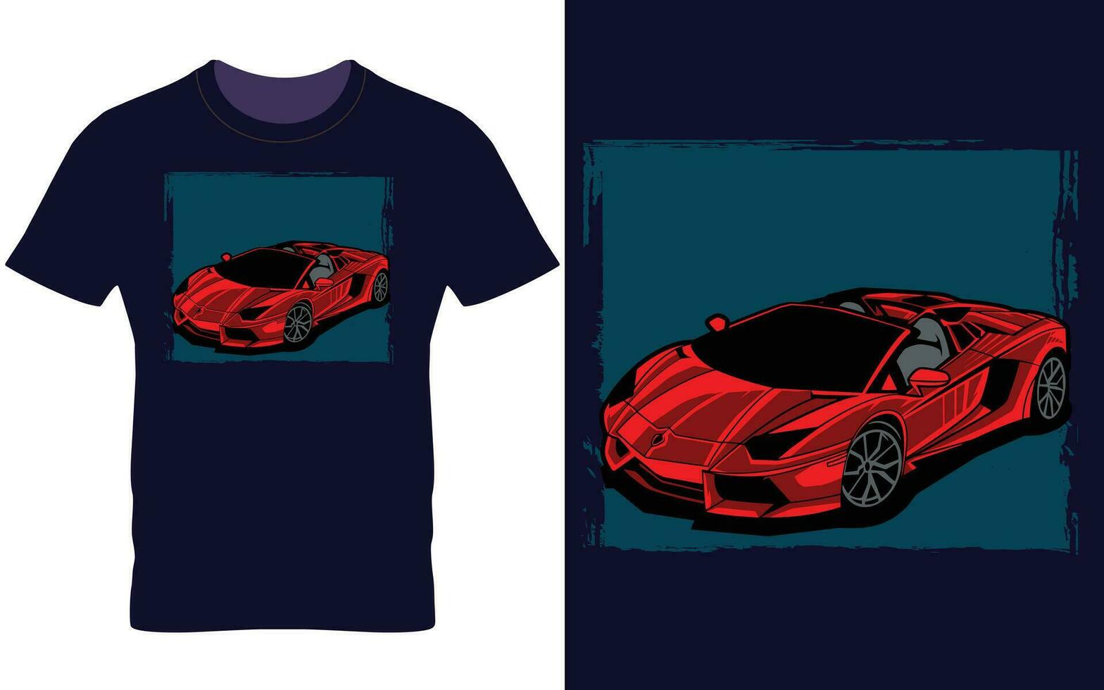 car T-shirt print  vector design