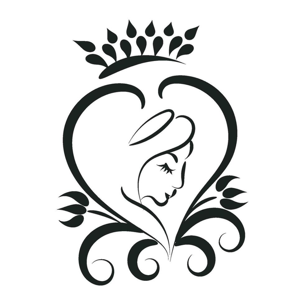 Christian line art design for print vector