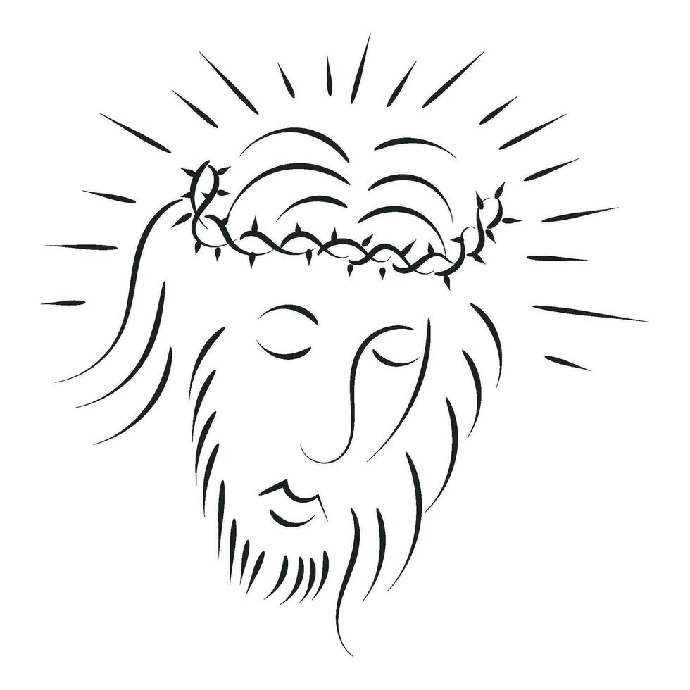 Christian line art design for print vector