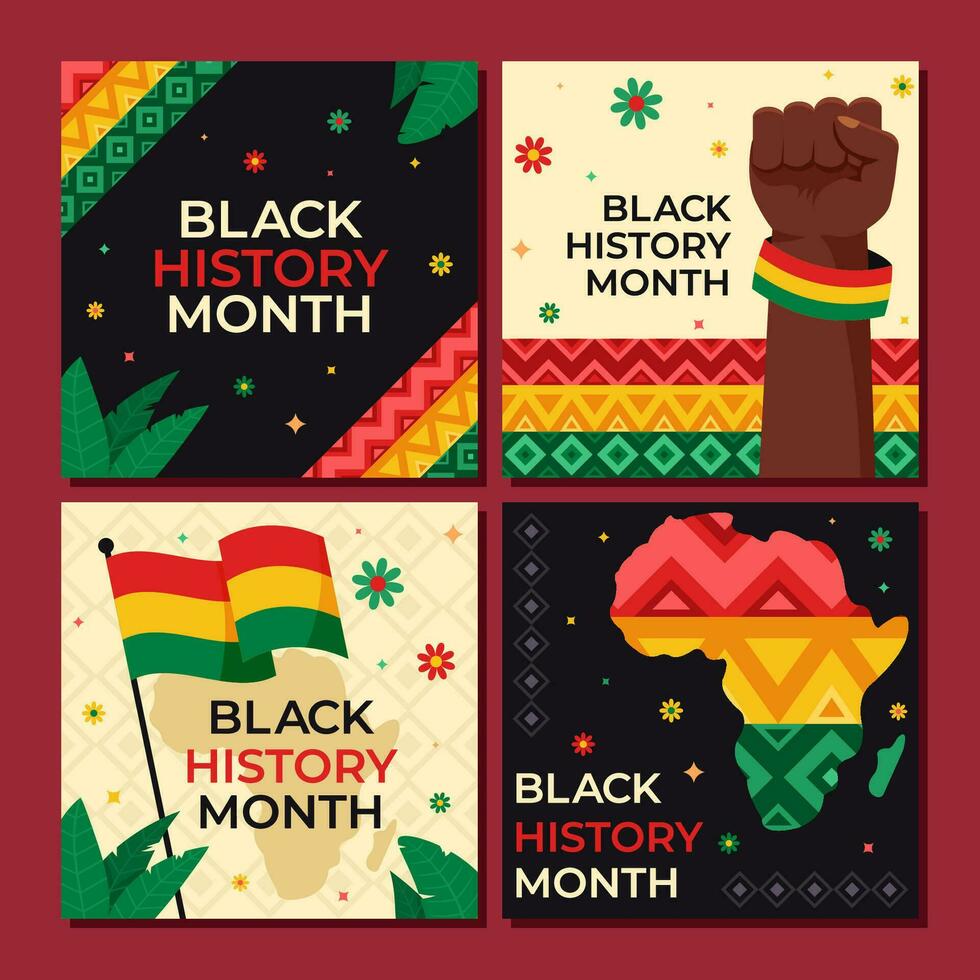 tarjeta enviar diseño para negro historia mes vector