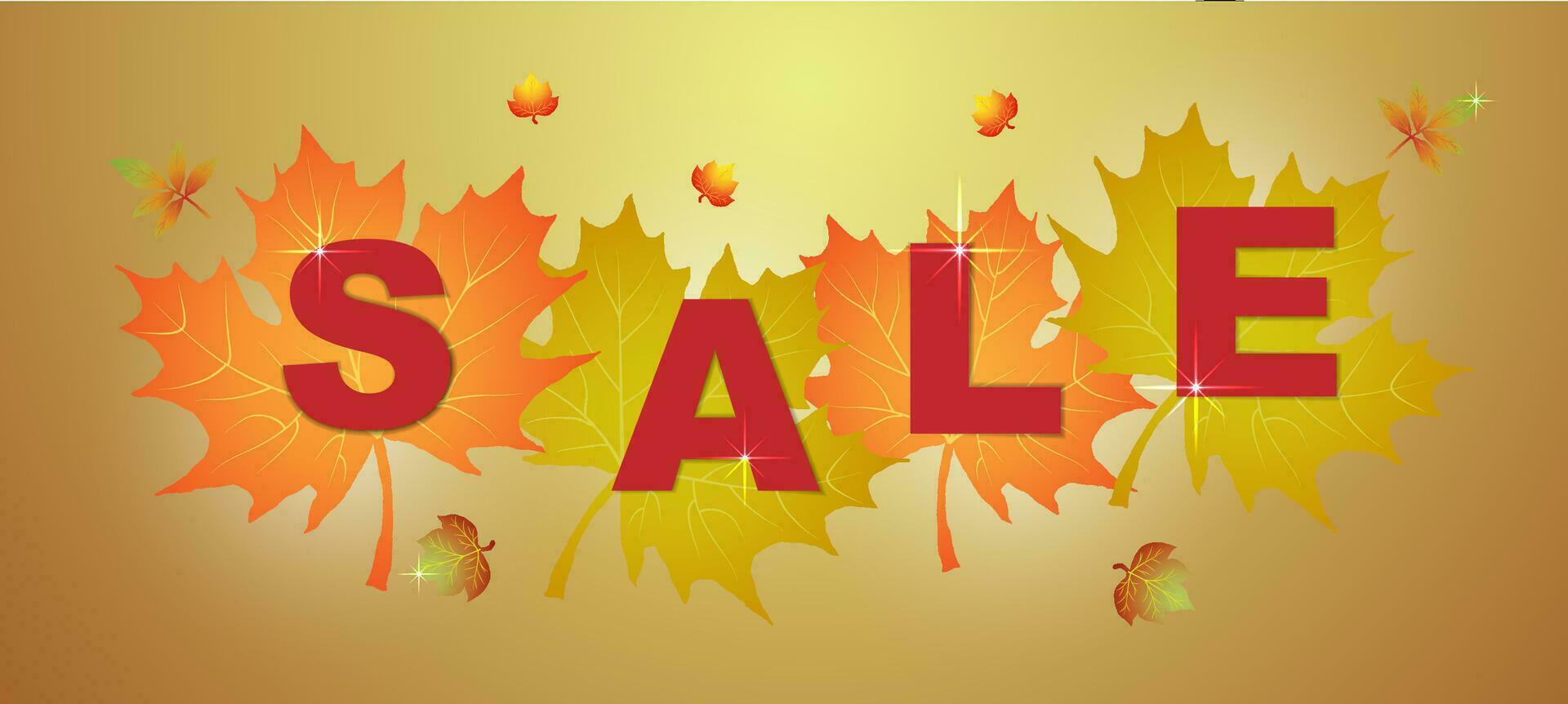 rectangular bright banner autumn sale vector