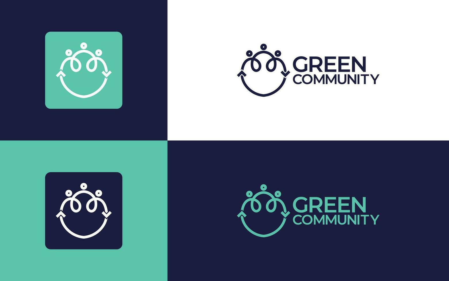 celebrar Respetuoso del medio ambiente valores con esta dinámica verde comunidad logo concepto vector