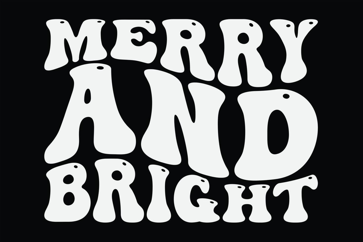 alegre y brillante gracioso maravilloso ondulado Navidad camiseta diseño vector