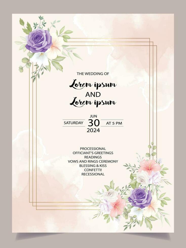 luxury and abstract wedding invitation card vector