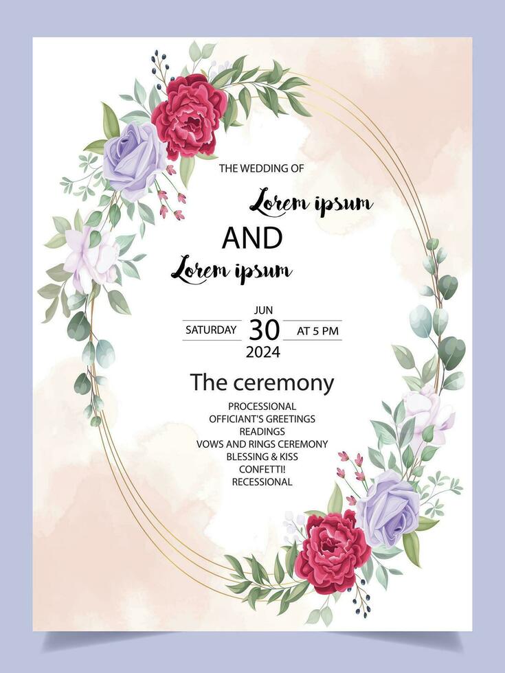 luxury and abstract wedding invitation card vector