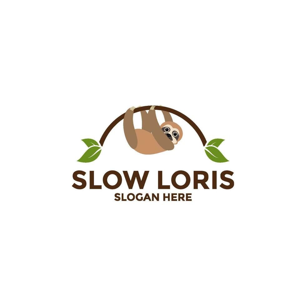 Loris logo vector icon, Slow Loris Logo company, kukang or loris vector logo template
