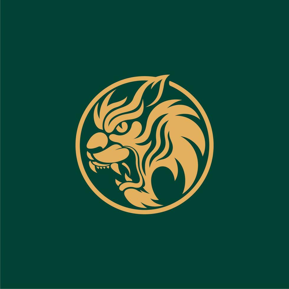 simple tiger head logo for emblem or icon vector