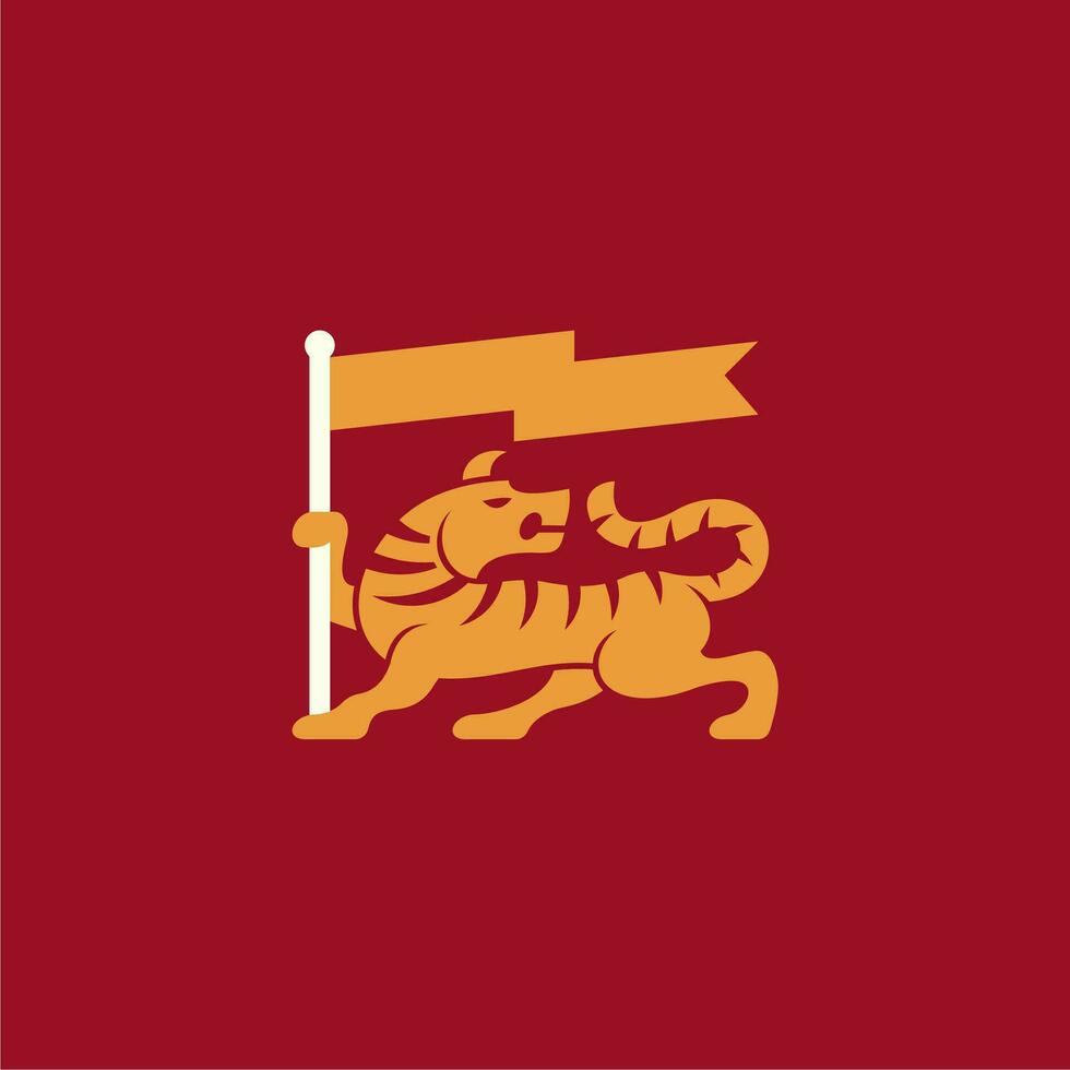 simple tiger head logo for emblem or icon vector