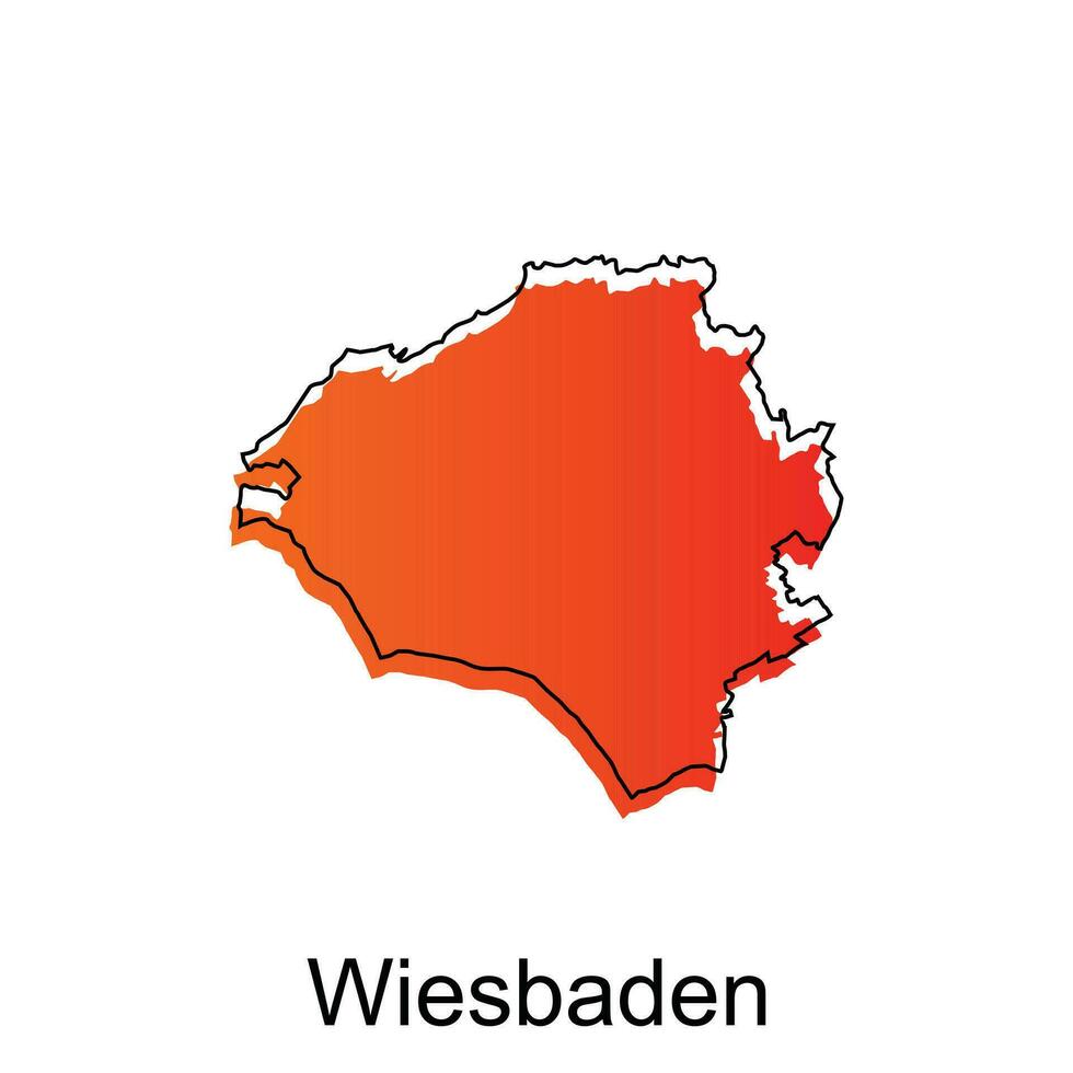 High detailed vector map of Wiesbaden modern outline, Logo Vector Design. Abstract, designs concept, logo, logotype element for template.