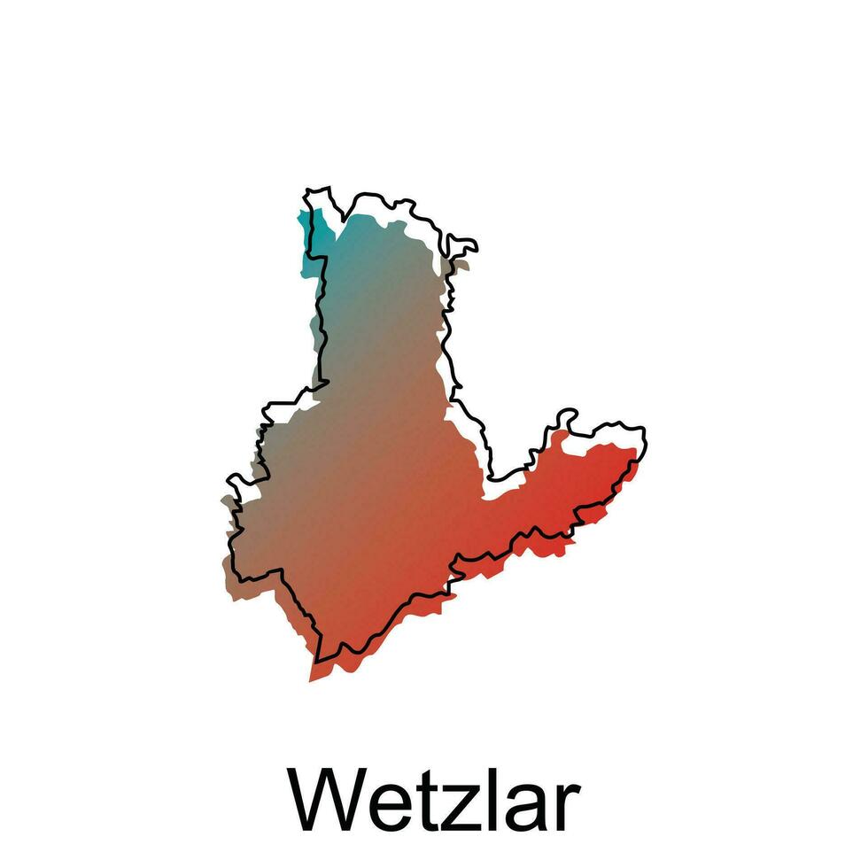 Map Of Wetzlar City Modern Colorful design, illustration vector design template
