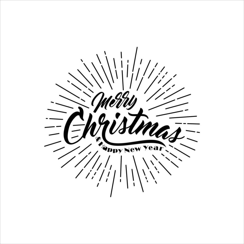 Merry Christmas and Happy New Year vector text Calligraphic Lettering design card.