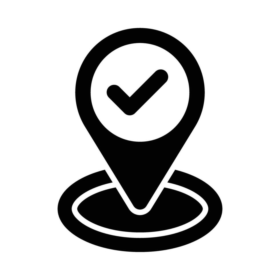 Arrived Destination Vector Glyph Icon For Personal And Commercial Use.