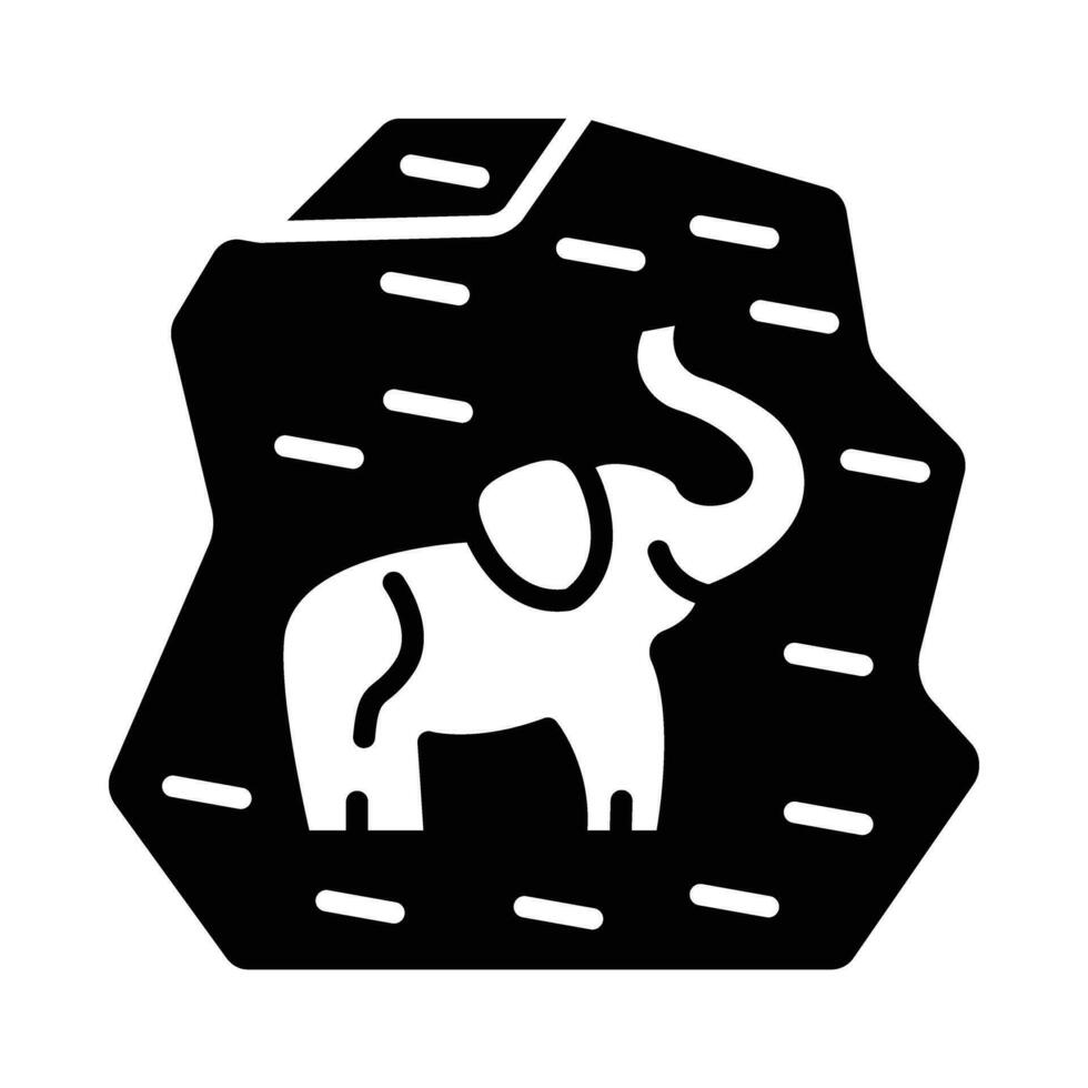 Cave Painting Vector Glyph Icon For Personal And Commercial Use.