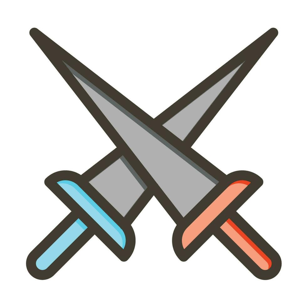 Fencing Vector Thick Line Filled Colors Icon For Personal And Commercial Use.