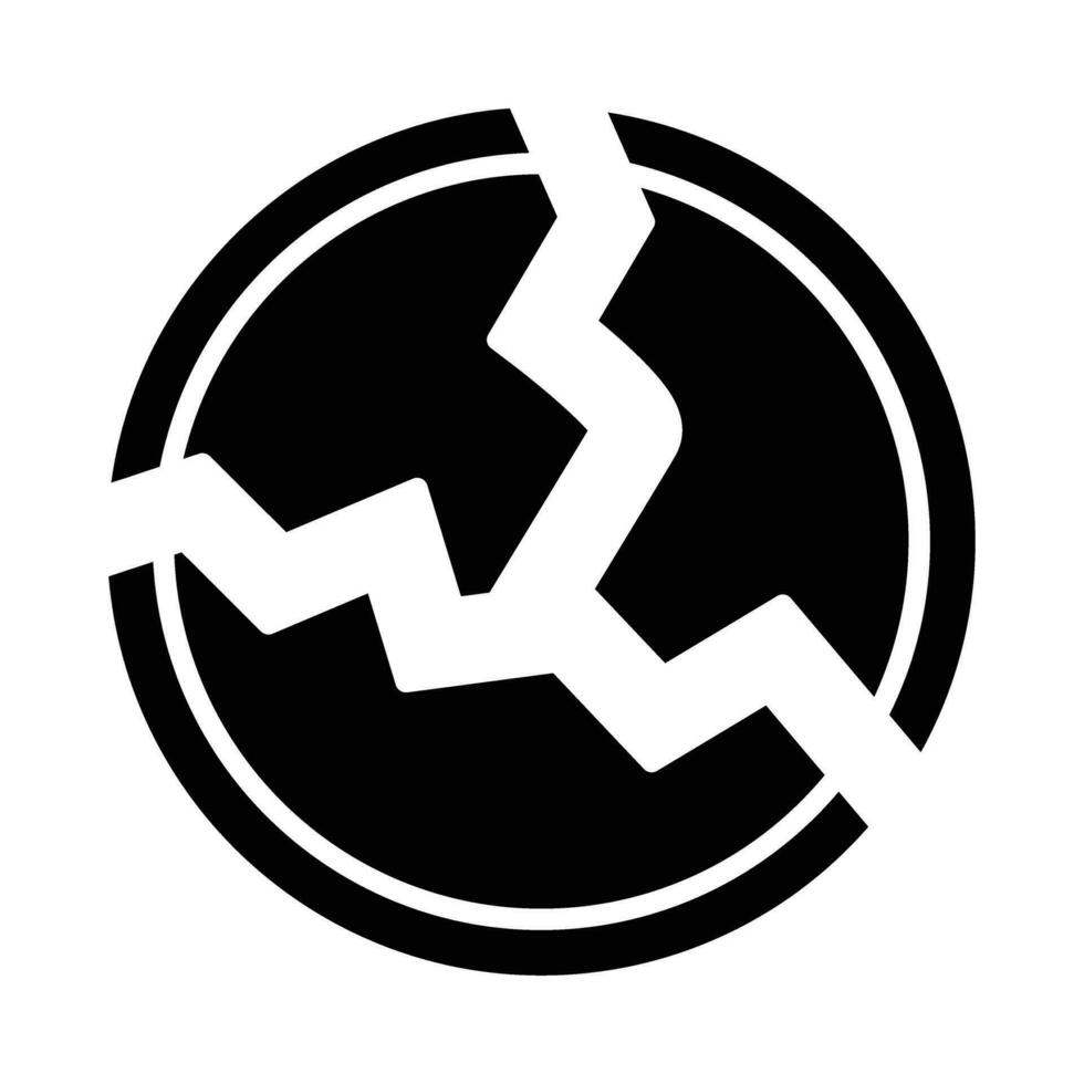 Broken Plate Vector Glyph Icon For Personal And Commercial Use.