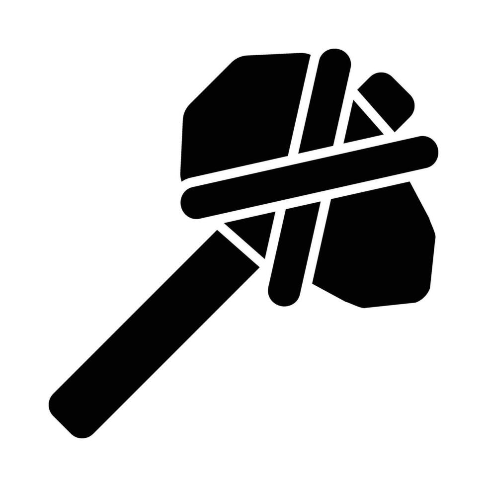 Stone Axe Vector Glyph Icon For Personal And Commercial Use.