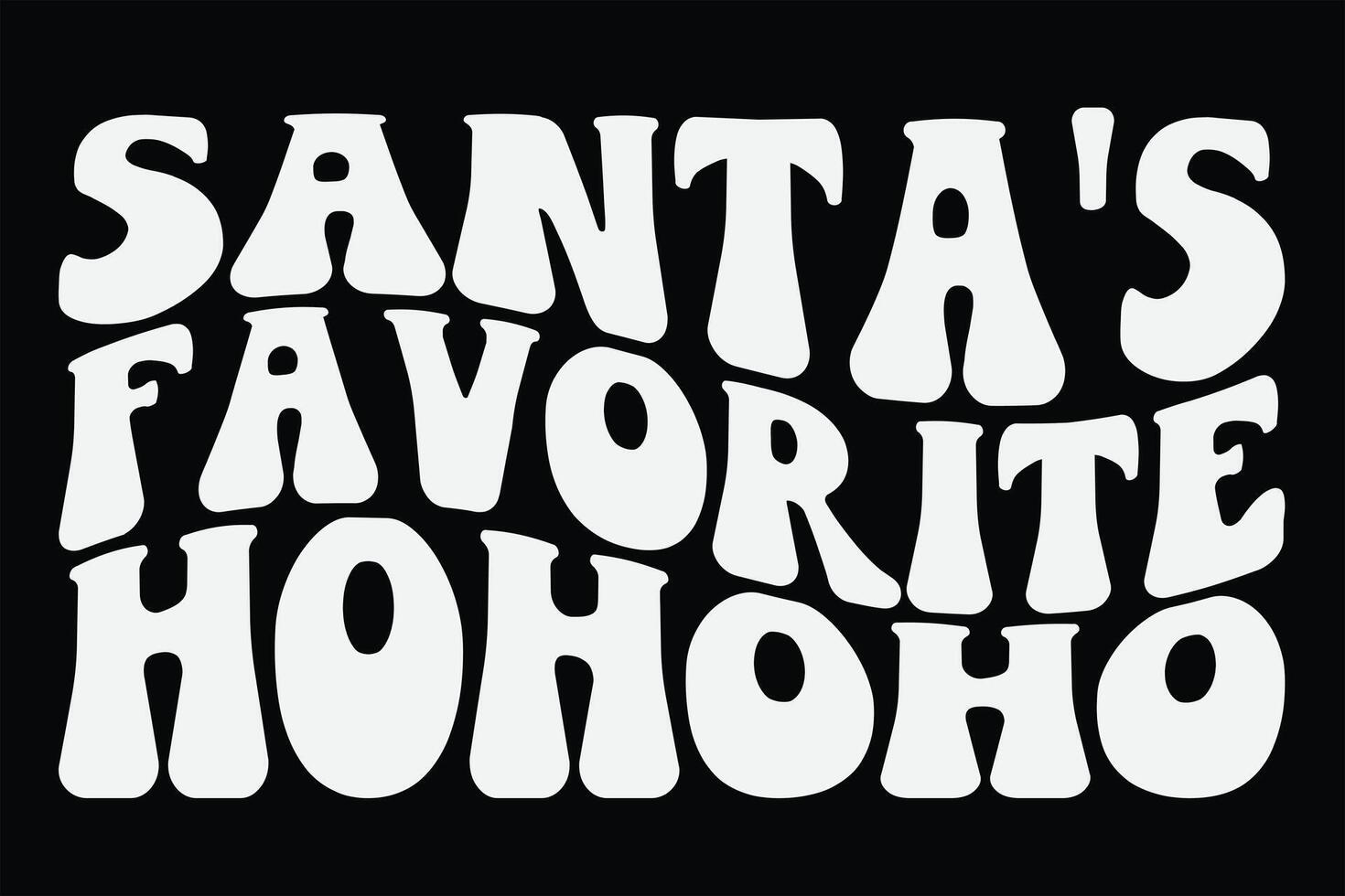 de santa favorito Ho Ho Ho gracioso maravilloso ondulado Navidad camiseta diseño vector