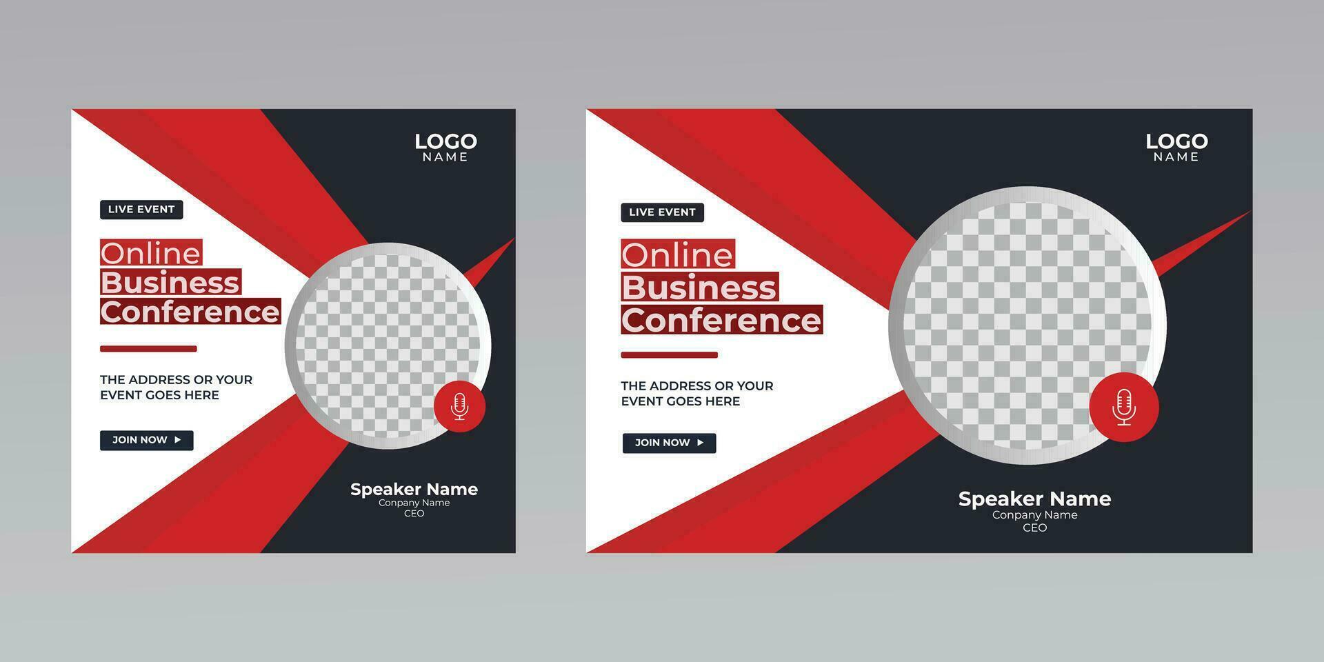digital marketing creative technology business social media live webinar banner invitation template. vector