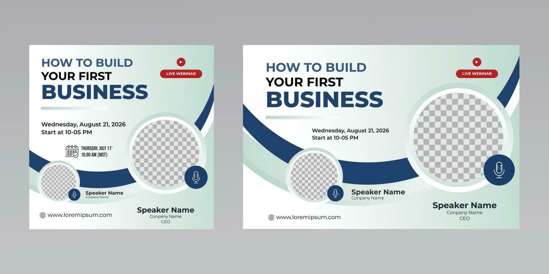 digital marketing creative technology business social media live webinar banner invitation template. vector