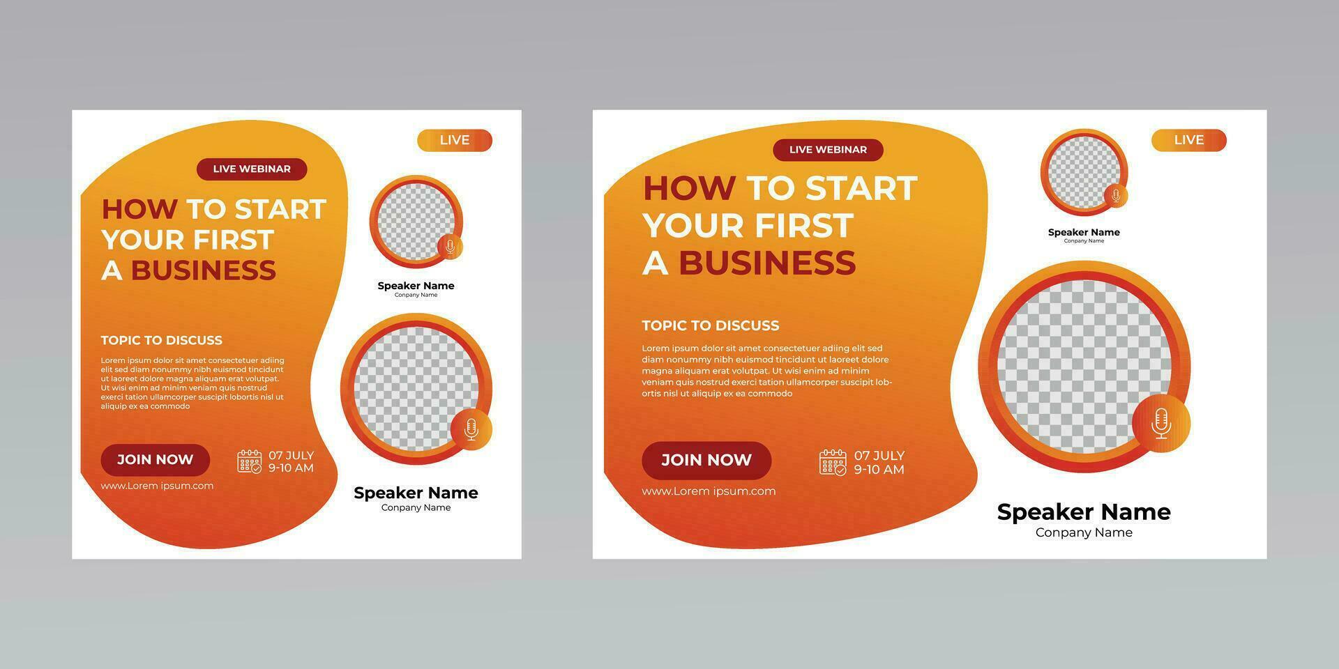 digital marketing creative technology business social media live webinar banner invitation template. vector