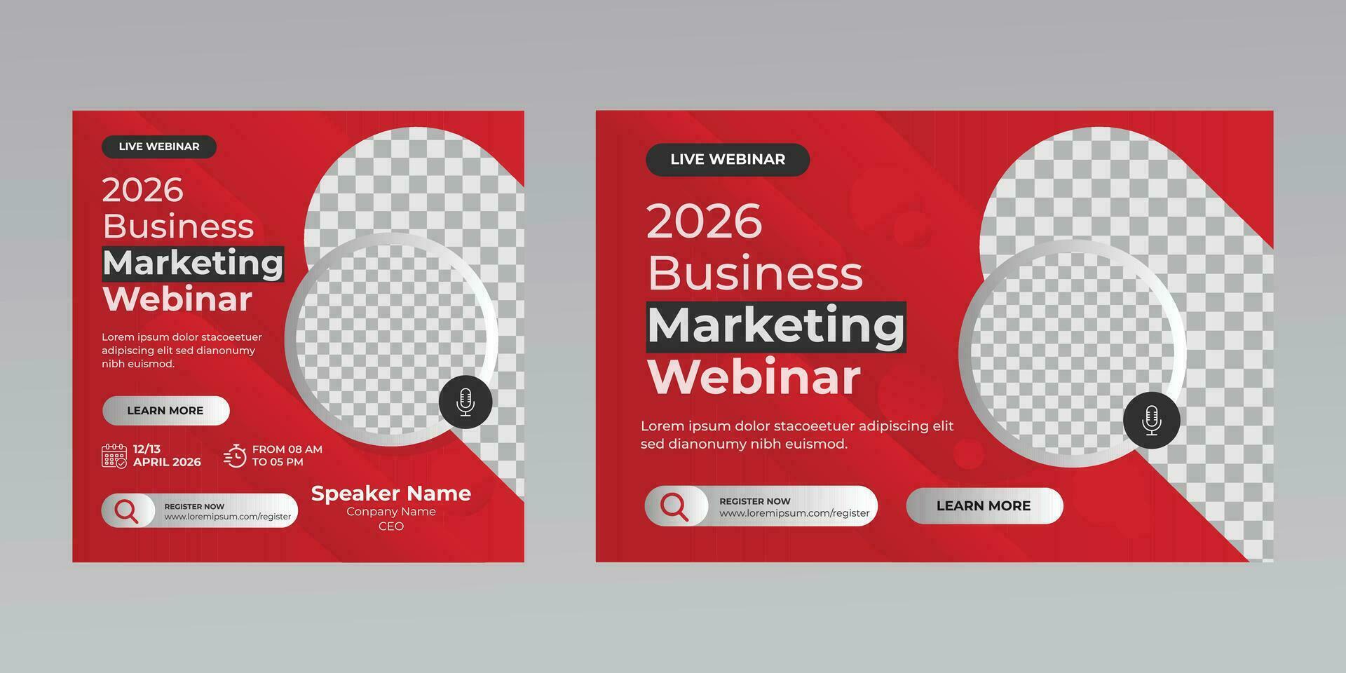 digital marketing creative technology business social media live webinar banner invitation template. vector