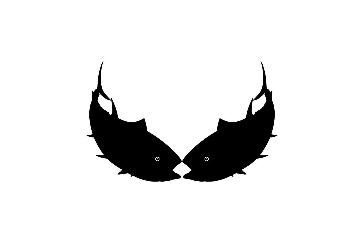 Pair of the Tuna Fish Silhouette, can use for Logo Type, Art Illustration, Pictogram, Website or Graphic Design Element. Vector Illustration